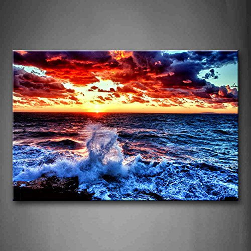 Sunrise by the sea HD Canvas prints Painting Home decor Pictures Wall art Poster 